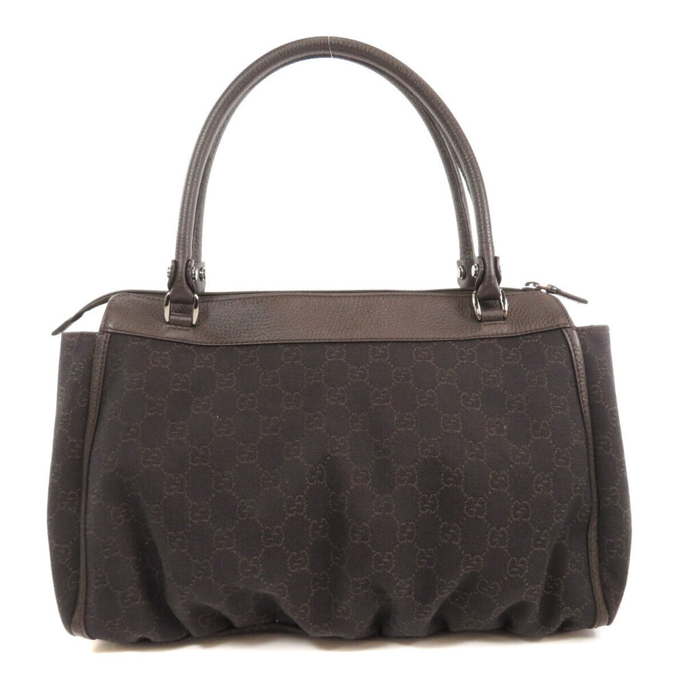Gucci bag GG Ring leather canvas black Tote Abbey